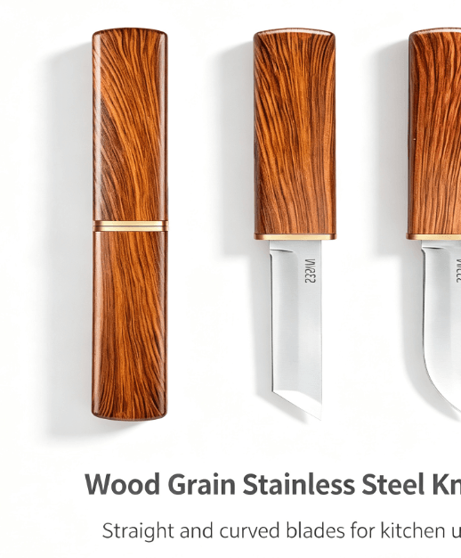 Dragon & Phoenix Double Knife Set with Wooden Sheath product image